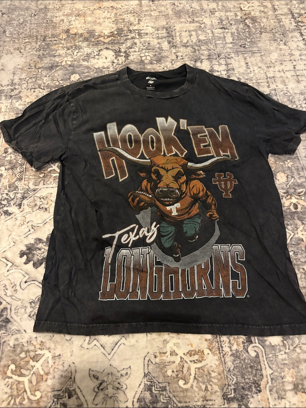 Hollister Black Texas Longhorns 'Hook 'Em' Graphic Tee